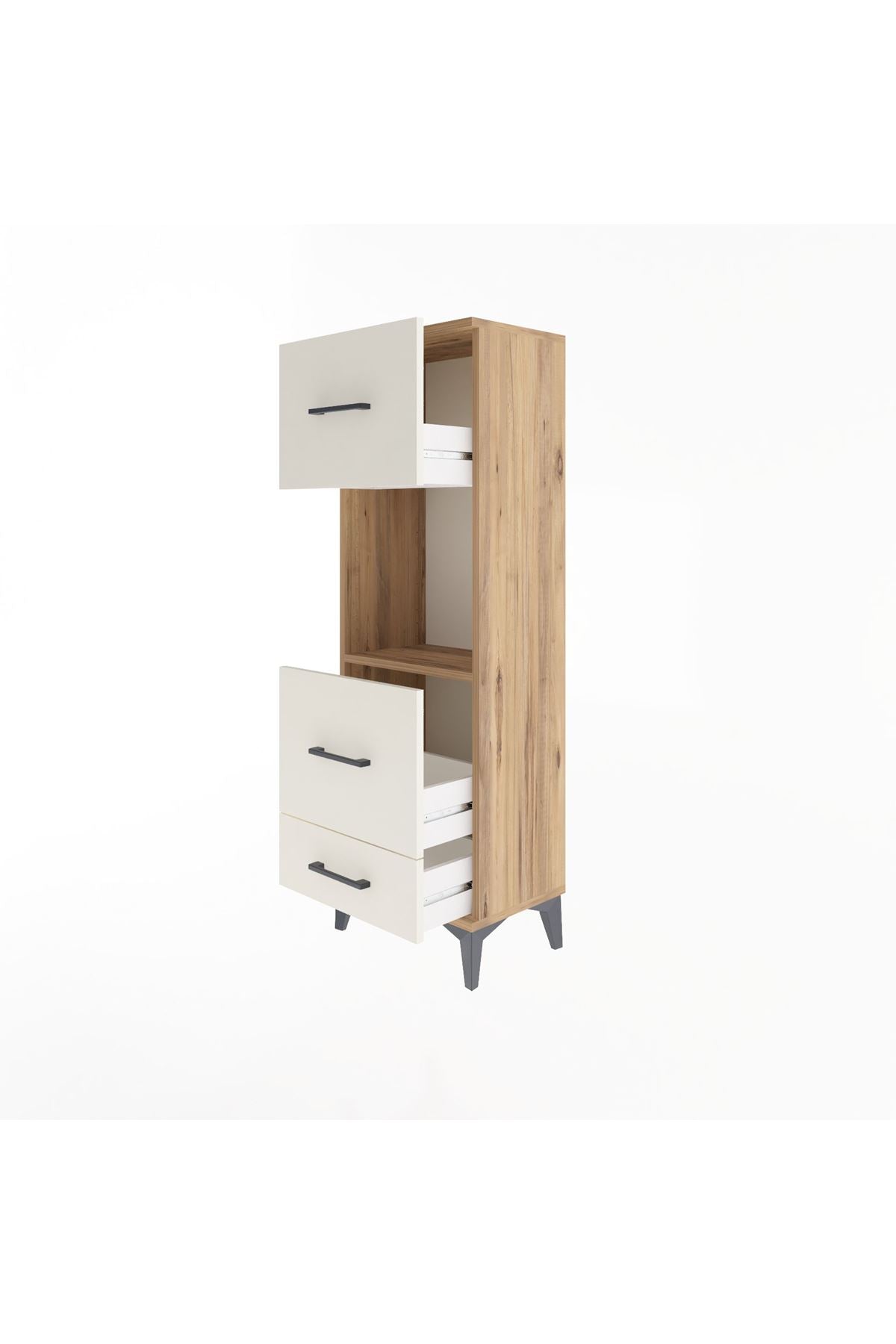 Arges Dolap Tek Raflı 3 Çekmeceli 44x30x134 Çam-Aytaşı