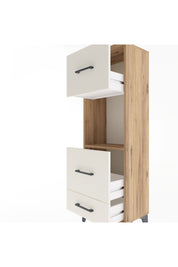 Arges Dolap Tek Raflı 3 Çekmeceli 44x30x134 Çam-Aytaşı