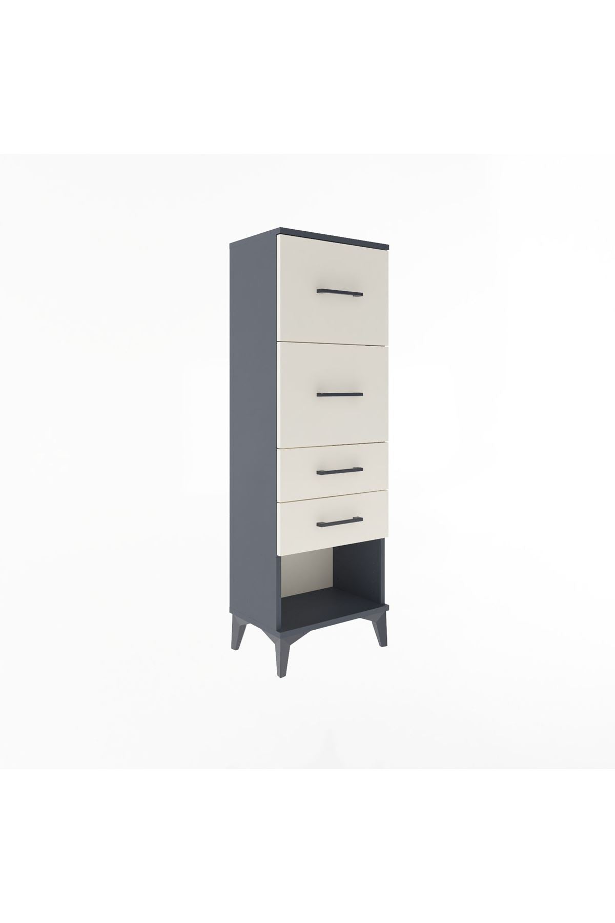 Arges Dolap 4 Çekmeceli 44x30x134 Antrasit-Aytaşı