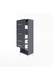 Arges Dolap 4 Çekmeceli 44x30x134 Antrasit-Antrasit