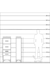 Arges Dolap 4 Çekmeceli 44x30x134 Çam-Antrasit