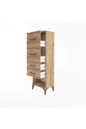 Arges Dolap 4 Çekmeceli 44x30x134 Çam-Çam