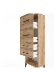 Arges Dolap 4 Çekmeceli 44x30x134 Çam-Çam