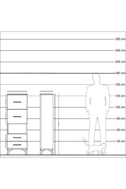 Arges Dolap Tek Raflı 4 Çekmeceli 44x30x134 Aytaşı-Antrasit