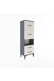 Arges Dolap Tek Raflı 4 Çekmeceli 44x30x134 Antrasit-Aytaşı