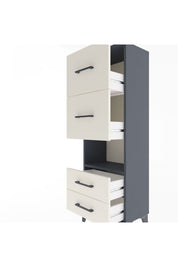 Arges Dolap Tek Raflı 4 Çekmeceli 44x30x134 Antrasit-Aytaşı