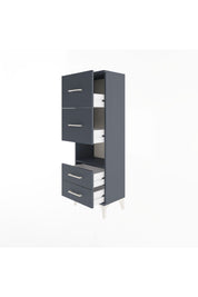 Arges Dolap Tek Raflı 4 Çekmeceli 44x30x134 Antrasit-Antrasit