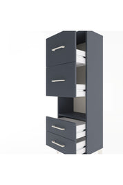 Arges Dolap Tek Raflı 4 Çekmeceli 44x30x134 Antrasit-Antrasit