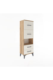 Arges Dolap Tek Raflı 4 Çekmeceli 44x30x134 Çam-Aytaşı