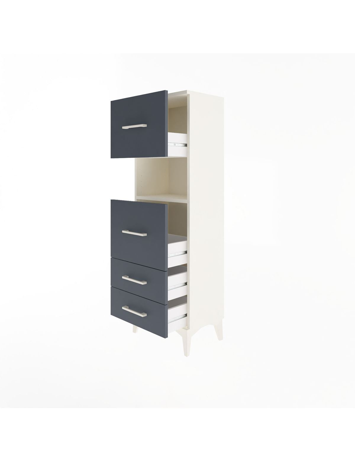 Arges Dolap Tek Raflı 4 Çekmeceli 44x30x134 - S16M029V2A