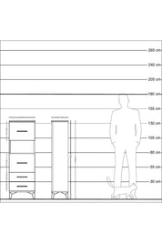 Arges Dolap Tek Raflı 4 Çekmeceli 44x30x134 Aytaşı-Antrasit