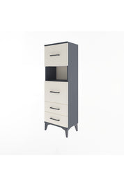 Arges Dolap Tek Raflı 4 Çekmeceli 44x30x134 Antrasit-Aytaşı