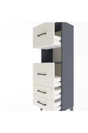 Arges Dolap Tek Raflı 4 Çekmeceli 44x30x134 Antrasit-Aytaşı