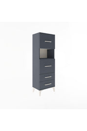 Arges Dolap Tek Raflı 4 Çekmeceli 44x30x134 Antrasit-Antrasit