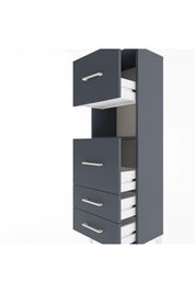 Arges Dolap Tek Raflı 4 Çekmeceli 44x30x134 Antrasit-Antrasit