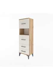 Arges Dolap Tek Raflı 4 Çekmeceli 44x30x134 Çam-Aytaşı