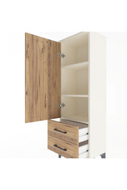 Arges Dolap 3 Raflı 2 Çekmeceli Tek Kapaklı 44x30x134 Aytaşı-Çam