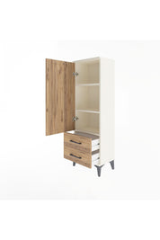 Arges Dolap 3 Raflı 2 Çekmeceli Tek Kapaklı 44x30x134 Aytaşı-Çam