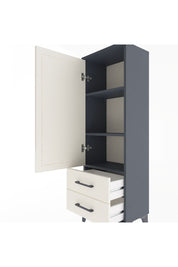 Arges Dolap 3 Raflı 2 Çekmeceli Tek Kapaklı 44x30x134 Antrasit-Aytaşı