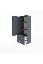Arges Dolap 3 Raflı 2 Çekmeceli Tek Kapaklı 44x30x134 Antrasit-Antrasit