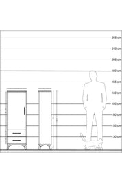 Arges Dolap 3 Raflı 2 Çekmeceli Tek Kapaklı 44x30x134 Çam-Çam