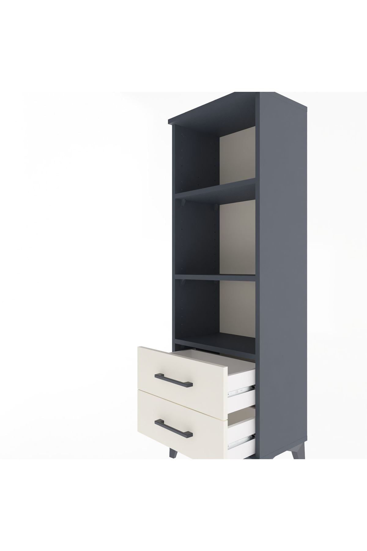 Arges Dolap 3 Raflı 2 Çekmeceli 44x30x134 Antrasit-Aytaşı