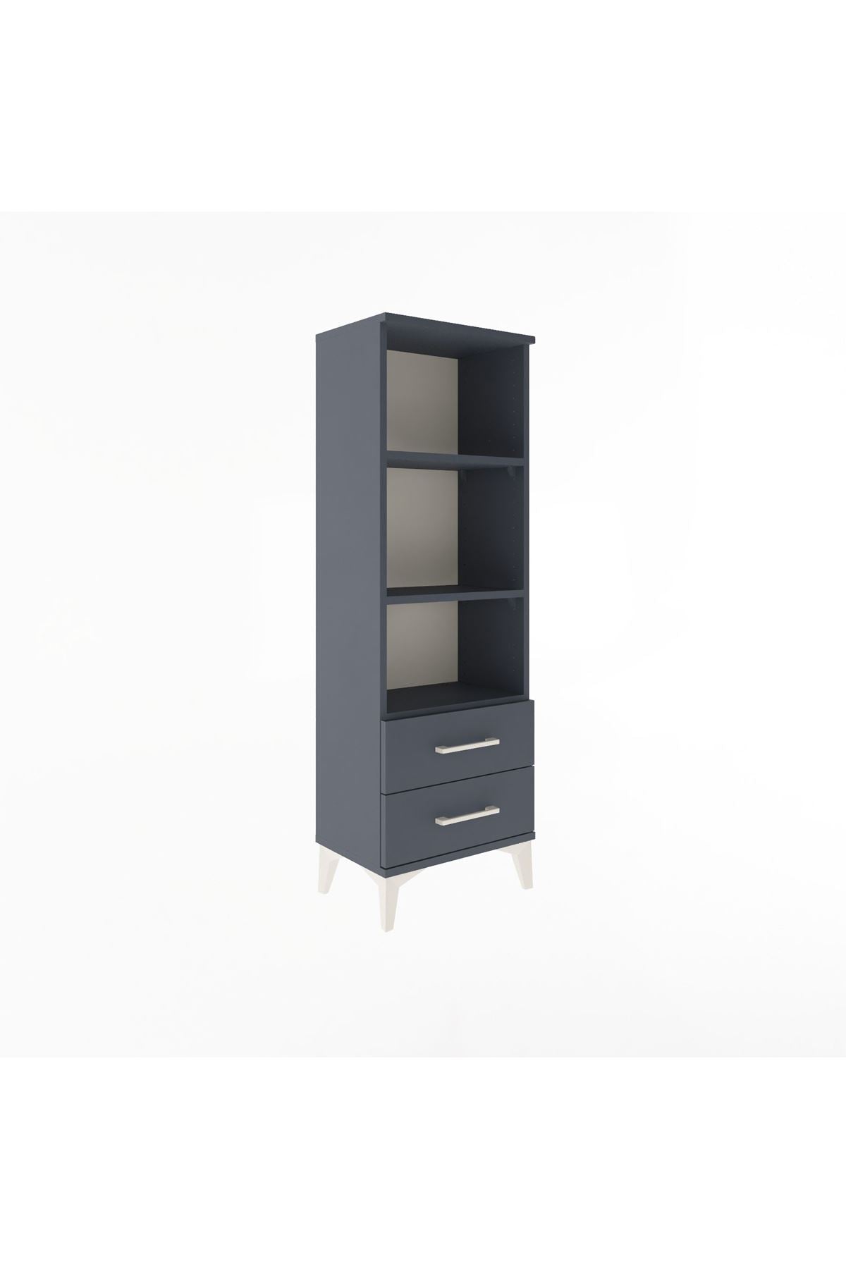 Arges Dolap 3 Raflı 2 Çekmeceli 44x30x134 Antrasit-Antrasit