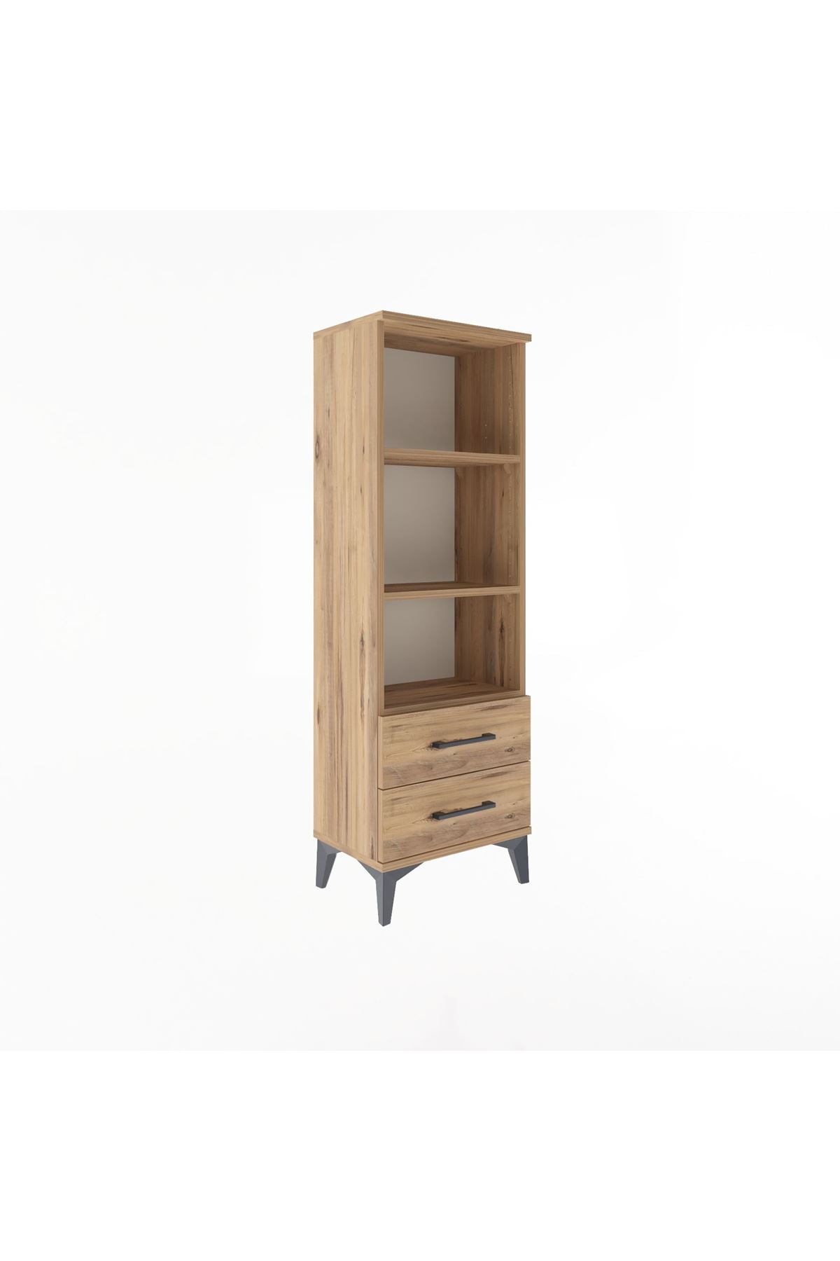 Arges Dolap 3 Raflı 2 Çekmeceli 44x30x134 Çam-Çam