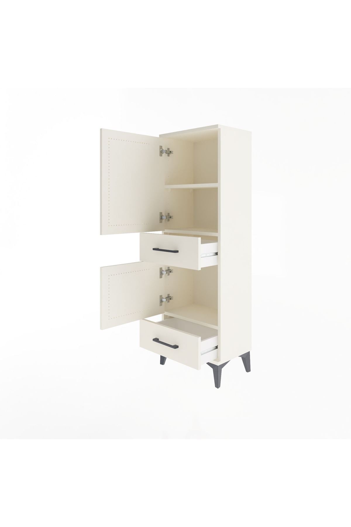 Arges Dolap 3 Raflı 2 Çekmeceli 2 Kapaklı 44x30x134 Aytaşı-Aytaşı