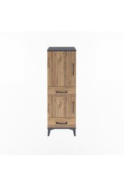 Arges Dolap 3 Raflı 2 Çekmeceli 2 Kapaklı 44x30x134 Antrasit-Çam