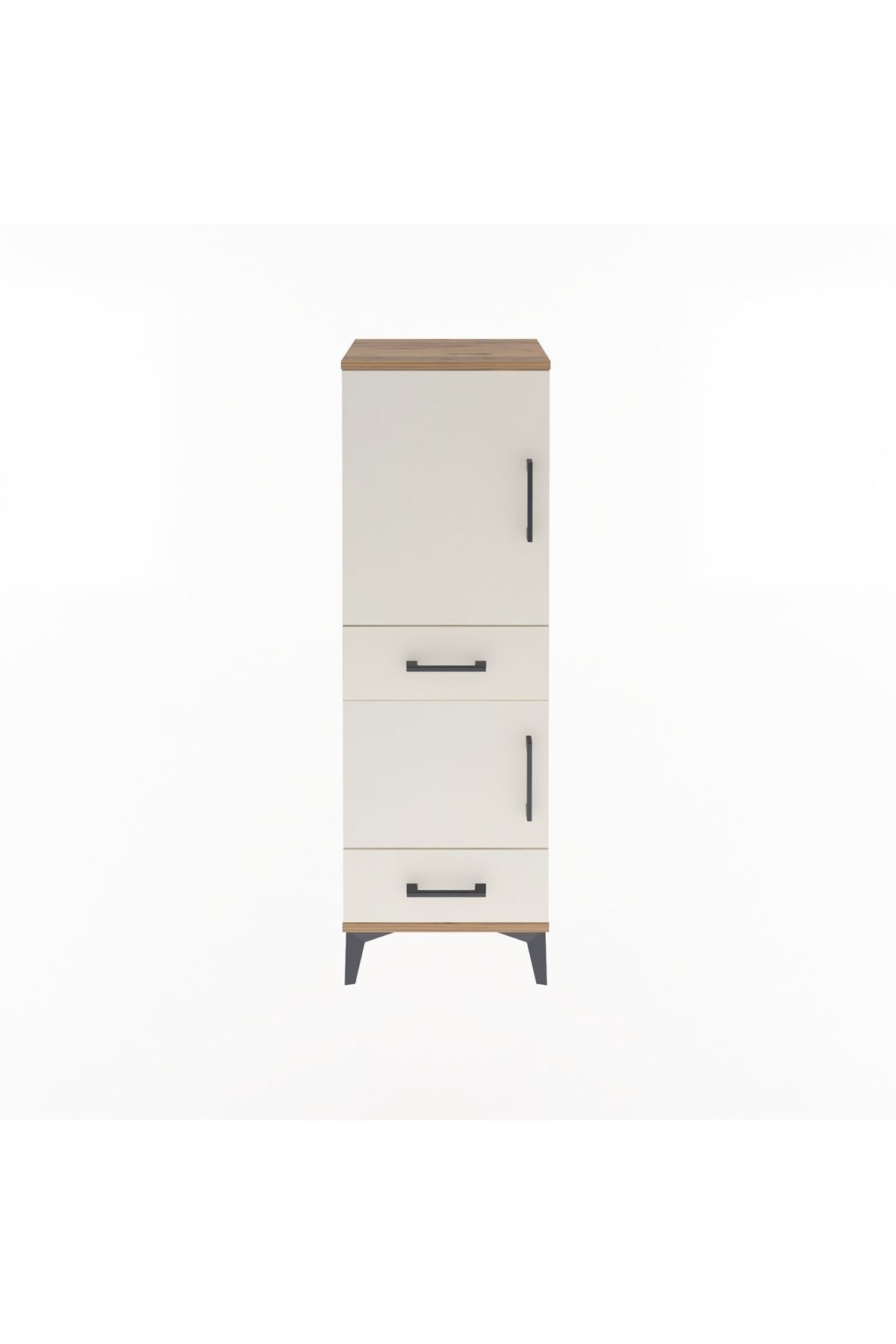 Arges Dolap 3 Raflı 2 Çekmeceli 2 Kapaklı 44x30x134 Çam-Aytaşı