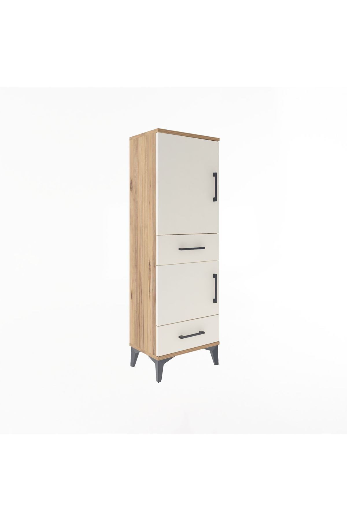 Arges Dolap 3 Raflı 2 Çekmeceli 2 Kapaklı 44x30x134 Çam-Aytaşı