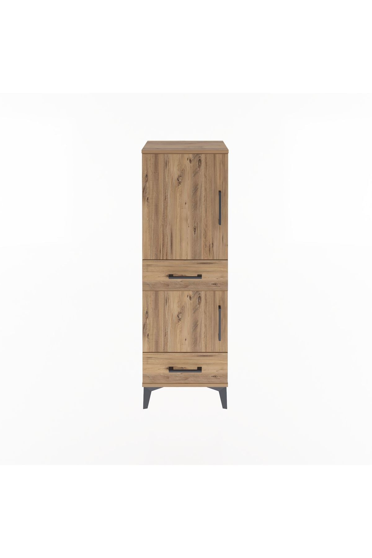 Arges Dolap 3 Raflı 2 Çekmeceli 2 Kapaklı 44x30x134 Çam-Çam