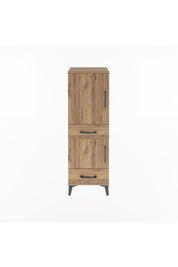 Arges Dolap 3 Raflı 2 Çekmeceli 2 Kapaklı 44x30x134 Çam-Çam