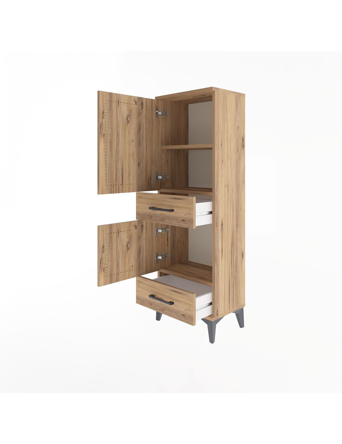 Arges Dolap 3 Raflı 2 Çekmeceli 2 Kapaklı 44x30x134 - S16M032V9A