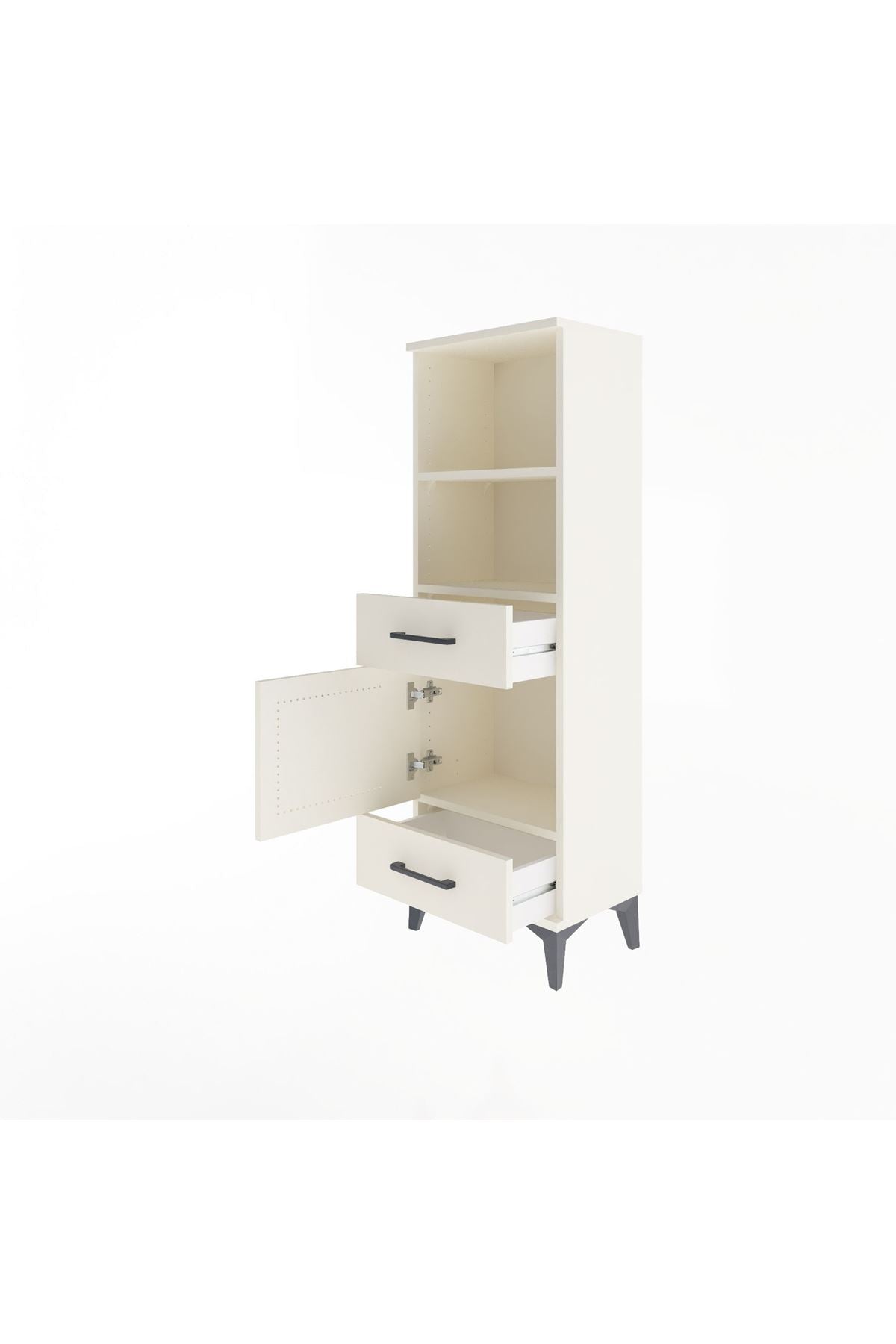 Arges Dolap 3 Raflı 2 Çekmeceli Tek Kapaklı 44x30x134 Aytaşı-Aytaşı