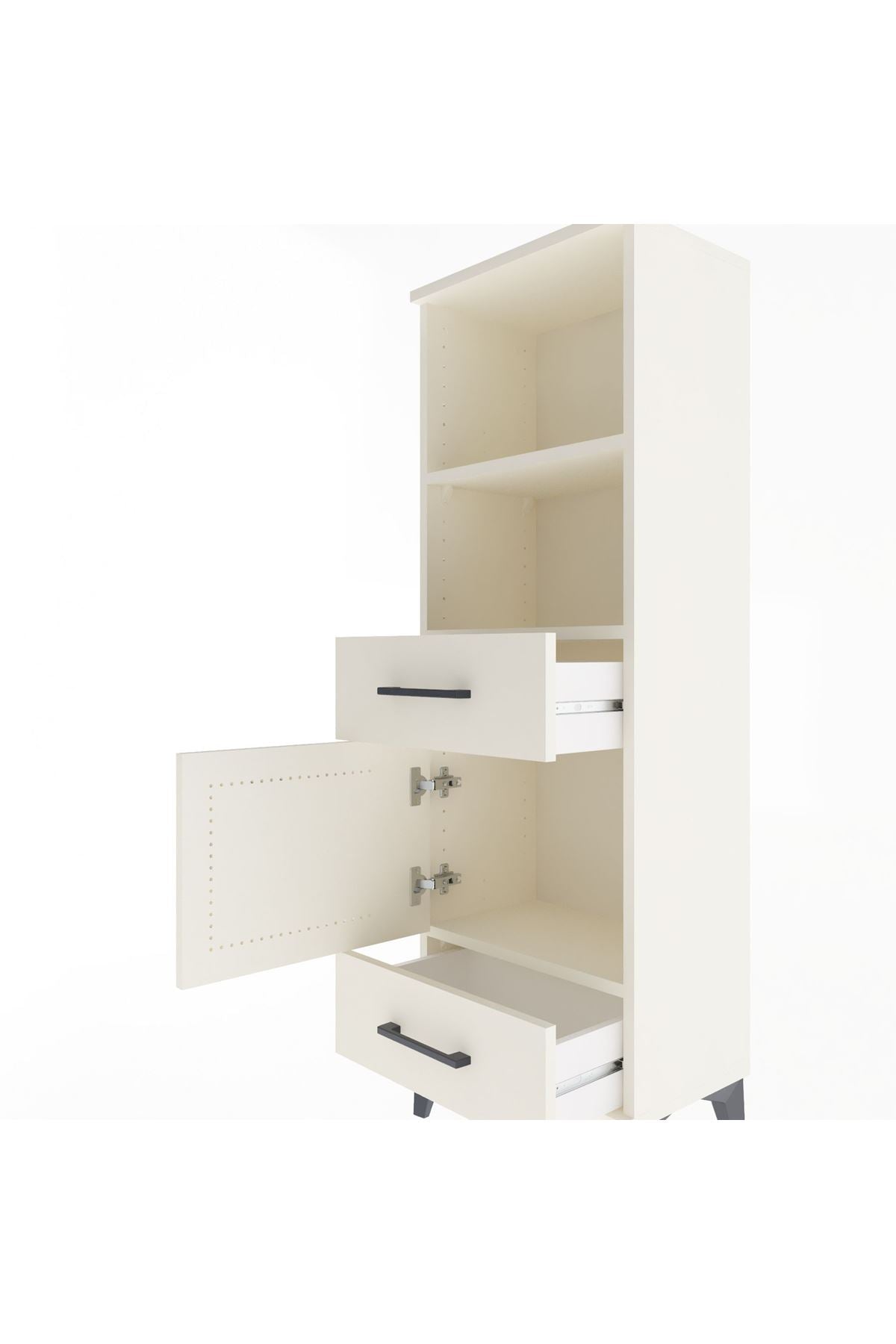 Arges Dolap 3 Raflı 2 Çekmeceli Tek Kapaklı 44x30x134 Aytaşı-Aytaşı