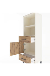 Arges Dolap 3 Raflı 2 Çekmeceli Tek Kapaklı 44x30x134 Aytaşı-Çam