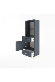 Arges Dolap 3 Raflı 2 Çekmeceli Tek Kapaklı 44x30x134 Antrasit-Antrasit