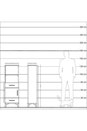 Arges Dolap 3 Raflı 2 Çekmeceli Tek Kapaklı 44x30x134 Antrasit-Antrasit