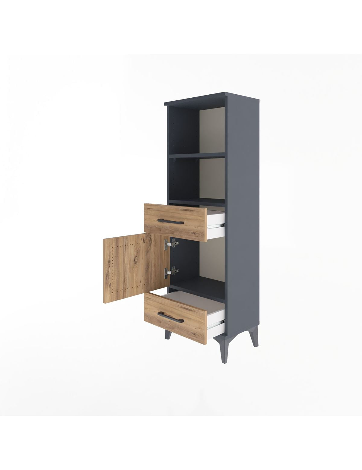 Arges Dolap 3 Raflı 2 Çekmeceli Tek Kapaklı 44x30x134 - S16M033V6A