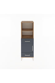 Arges Dolap 3 Raflı 2 Çekmeceli Tek Kapaklı 44x30x134 Çam-Antrasit