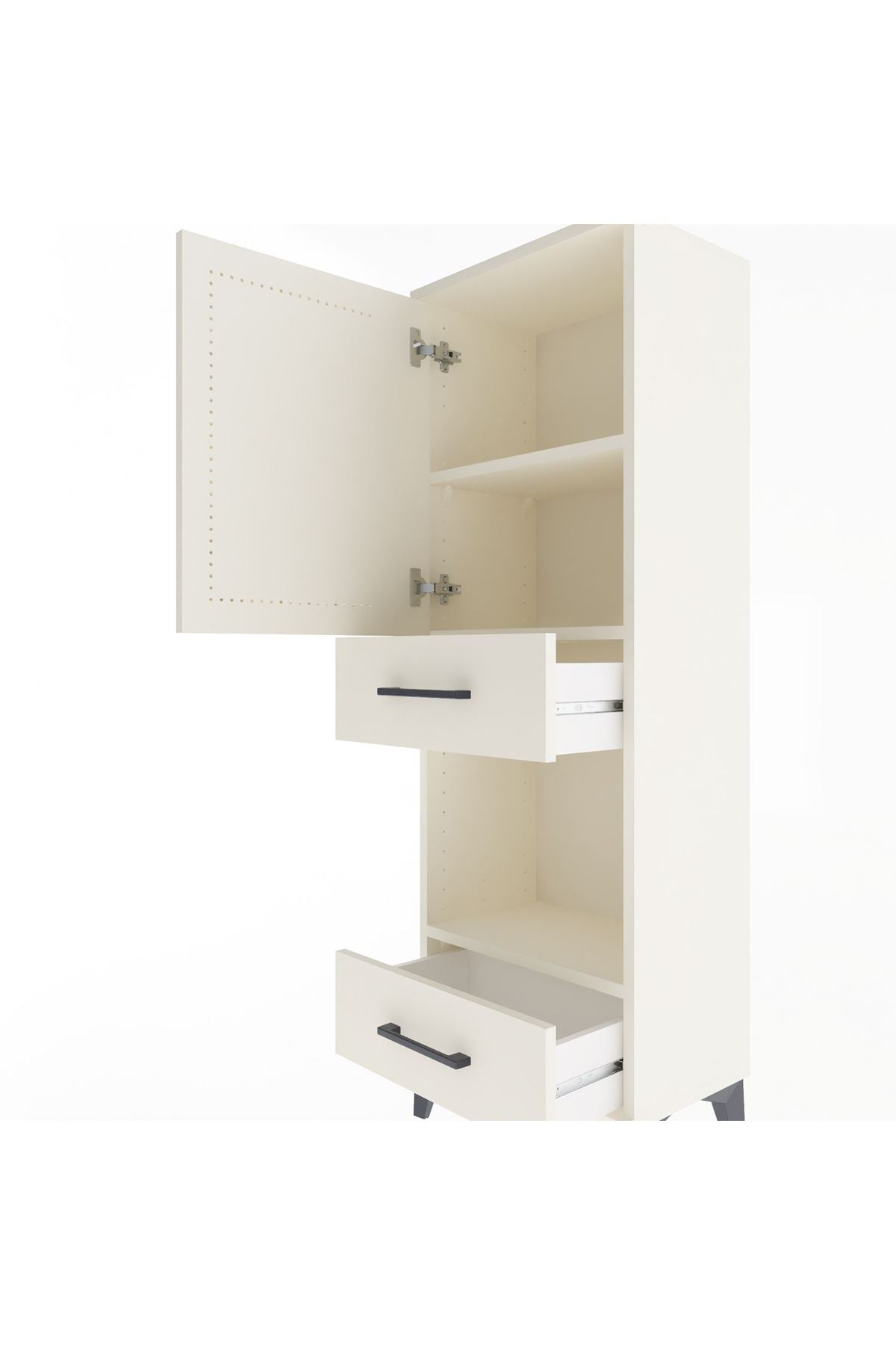 Arges Dolap 3 Raflı 2 Çekmeceli Tek Kapaklı 44x30x134 Aytaşı-Aytaşı