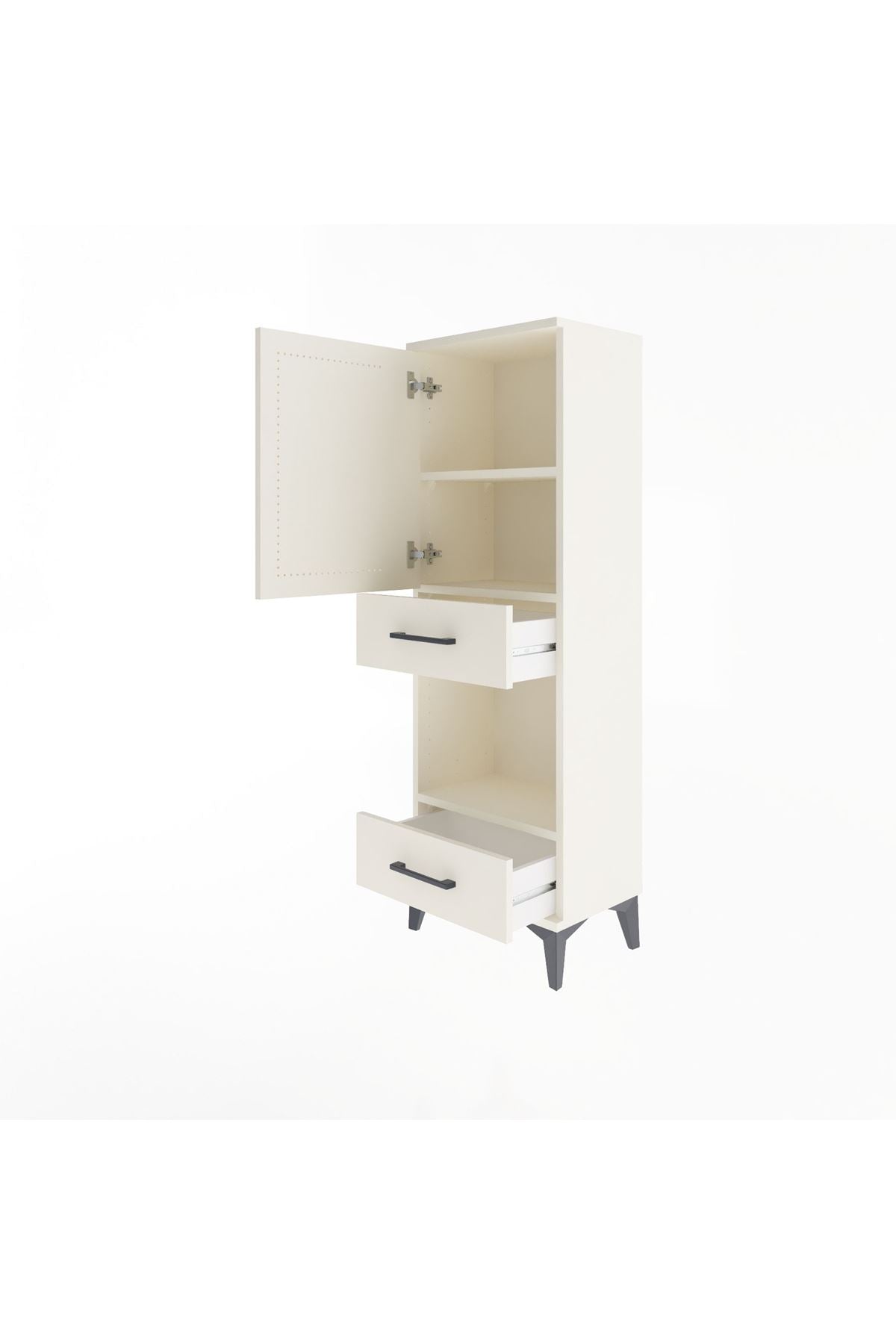 Arges Dolap 3 Raflı 2 Çekmeceli Tek Kapaklı 44x30x134 Aytaşı-Aytaşı