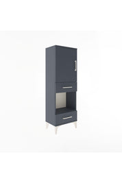 Arges Dolap 3 Raflı 2 Çekmeceli Tek Kapaklı 44x30x134 Antrasit-Antrasit