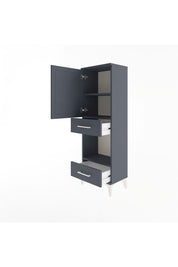 Arges Dolap 3 Raflı 2 Çekmeceli Tek Kapaklı 44x30x134 Antrasit-Antrasit