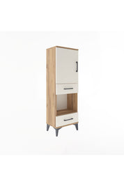 Arges Dolap 3 Raflı 2 Çekmeceli Tek Kapaklı 44x30x134 Çam-Aytaşı
