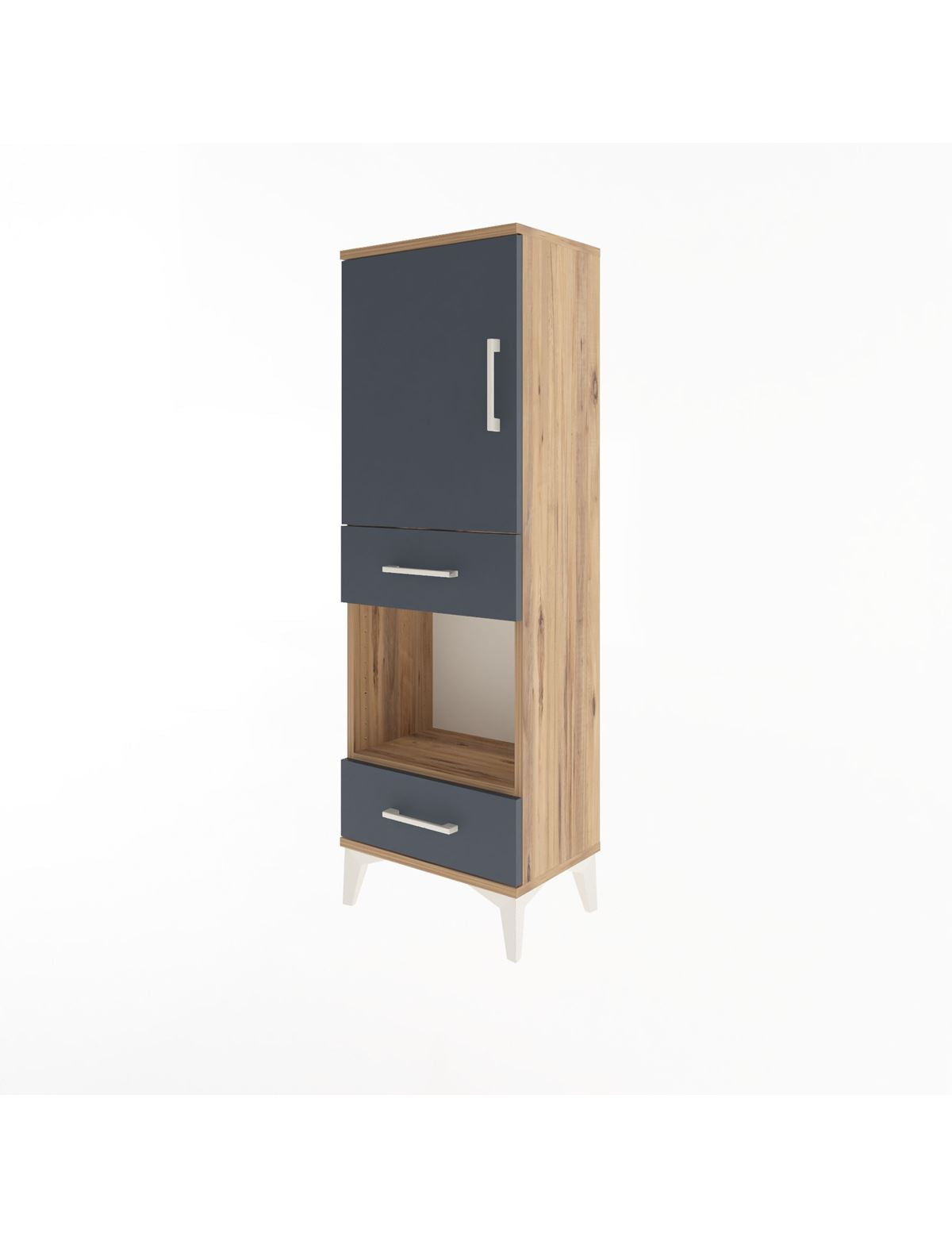 Arges Dolap 3 Raflı 2 Çekmeceli Tek Kapaklı 44x30x134 - S16M034V8A
