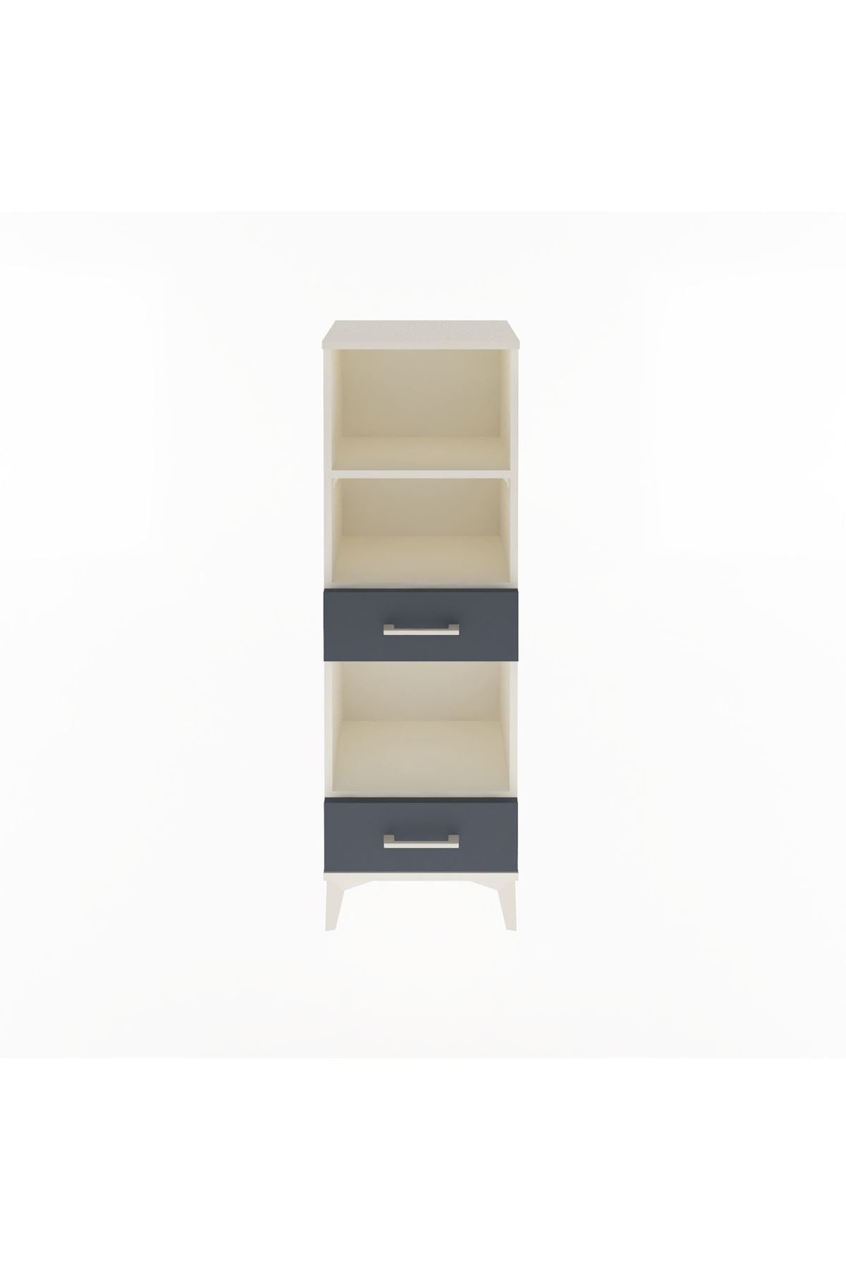 Arges Dolap 3 Raflı 2 Çekmeceli 44x30x134 Aytaşı-Antrasit