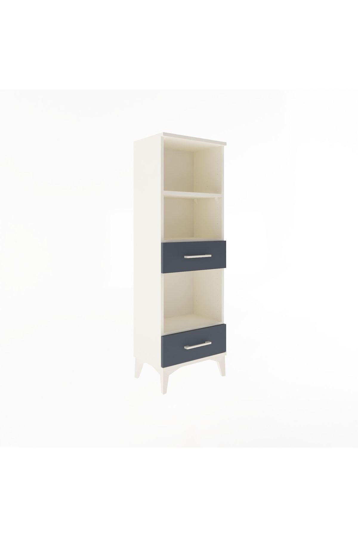 Arges Dolap 3 Raflı 2 Çekmeceli 44x30x134 Aytaşı-Antrasit